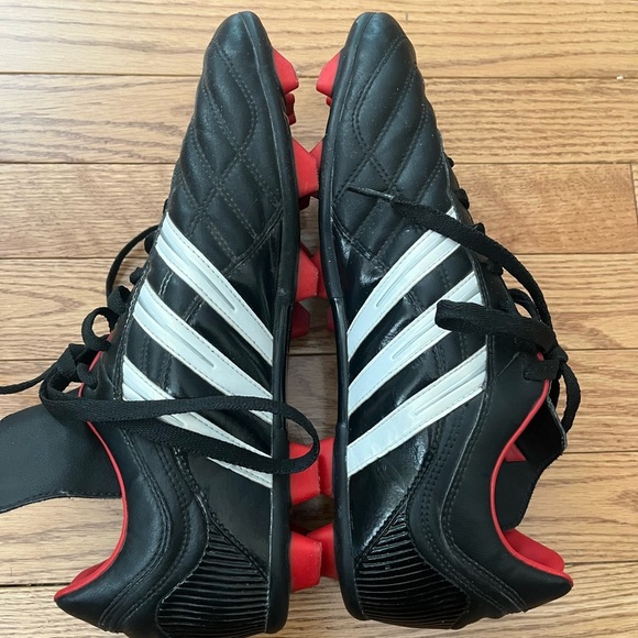 [US10]VTG Adidas Men's TRX Firm Ground Black Soccer Shoes Cleats EUC - Picture 3 of 7